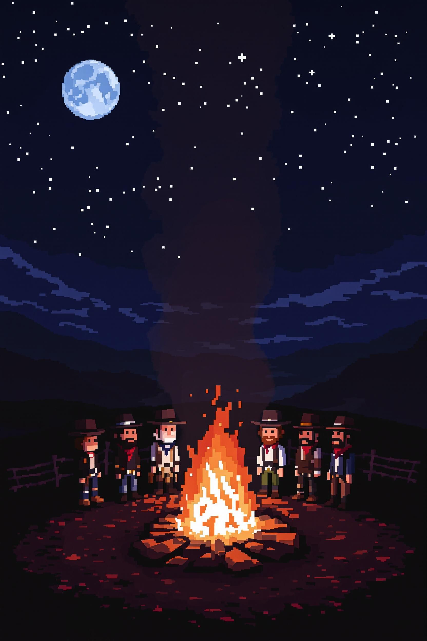 8-bit red dead redemption game concept, mindblowing beauty