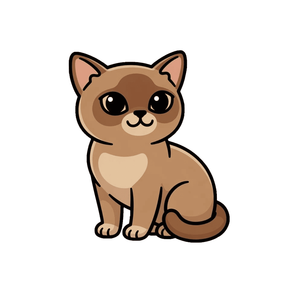 Kawaii стиліндегі мысық персонажы — PNG бұрын