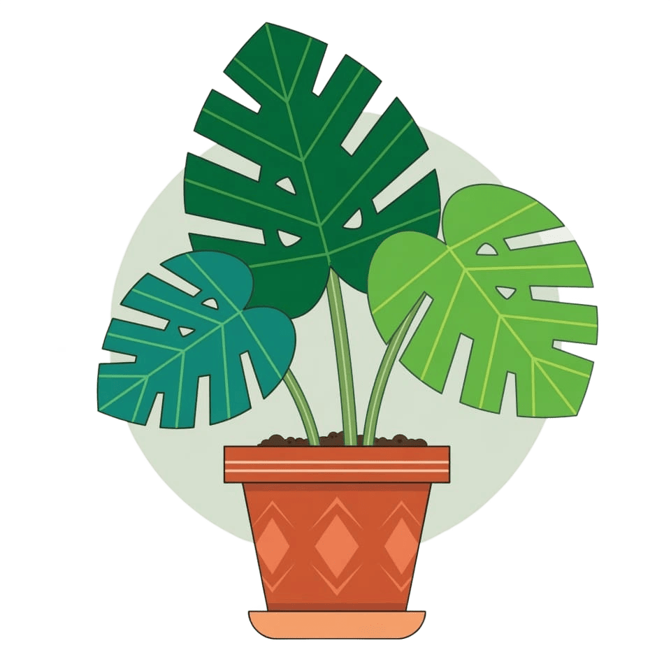 Горшоктағы монстера — PNG